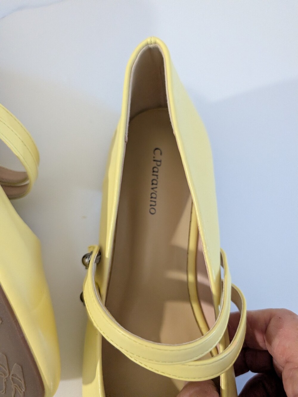 Women's Yellow Double-Strap Mary Jane Flats C. Paravano - Picture 4 of 7